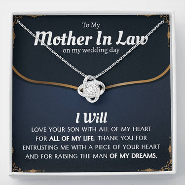 Mother In Law Wedding (From Bride) Love Knot Necklace - Love You This Much
